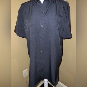 KENNETH COLE NY, MEN'S XL , SLIM FIT, GRAY SHORT SLEEVE BUTTON FRONT SHIRT